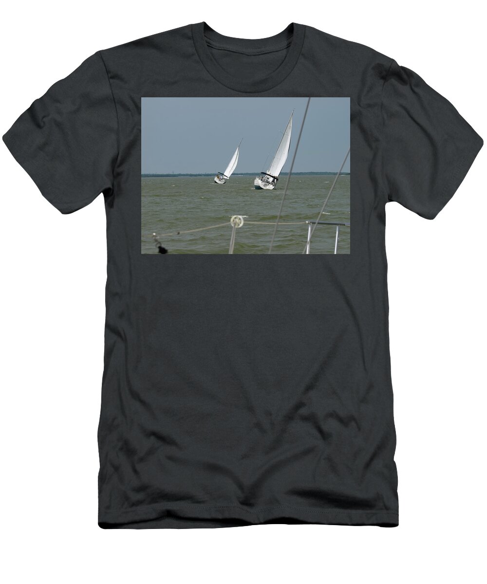 Sailing T-Shirt featuring the photograph Sailing 3 by Chuck Shafer