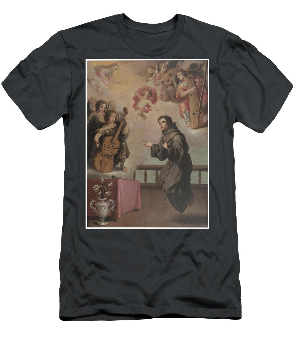 1601 T-Shirt featuring the painting 'Saint Anthony of Padua'. XVII century. Oil on canvas. by Pedro De Obregon El Joven