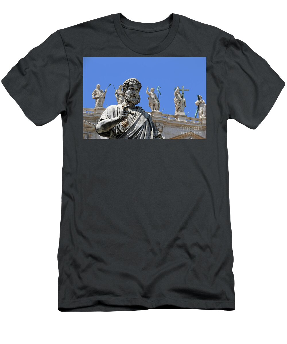 St Peter's T-Shirt featuring the photograph Saint Peter Statue 2076 by Jack Schultz