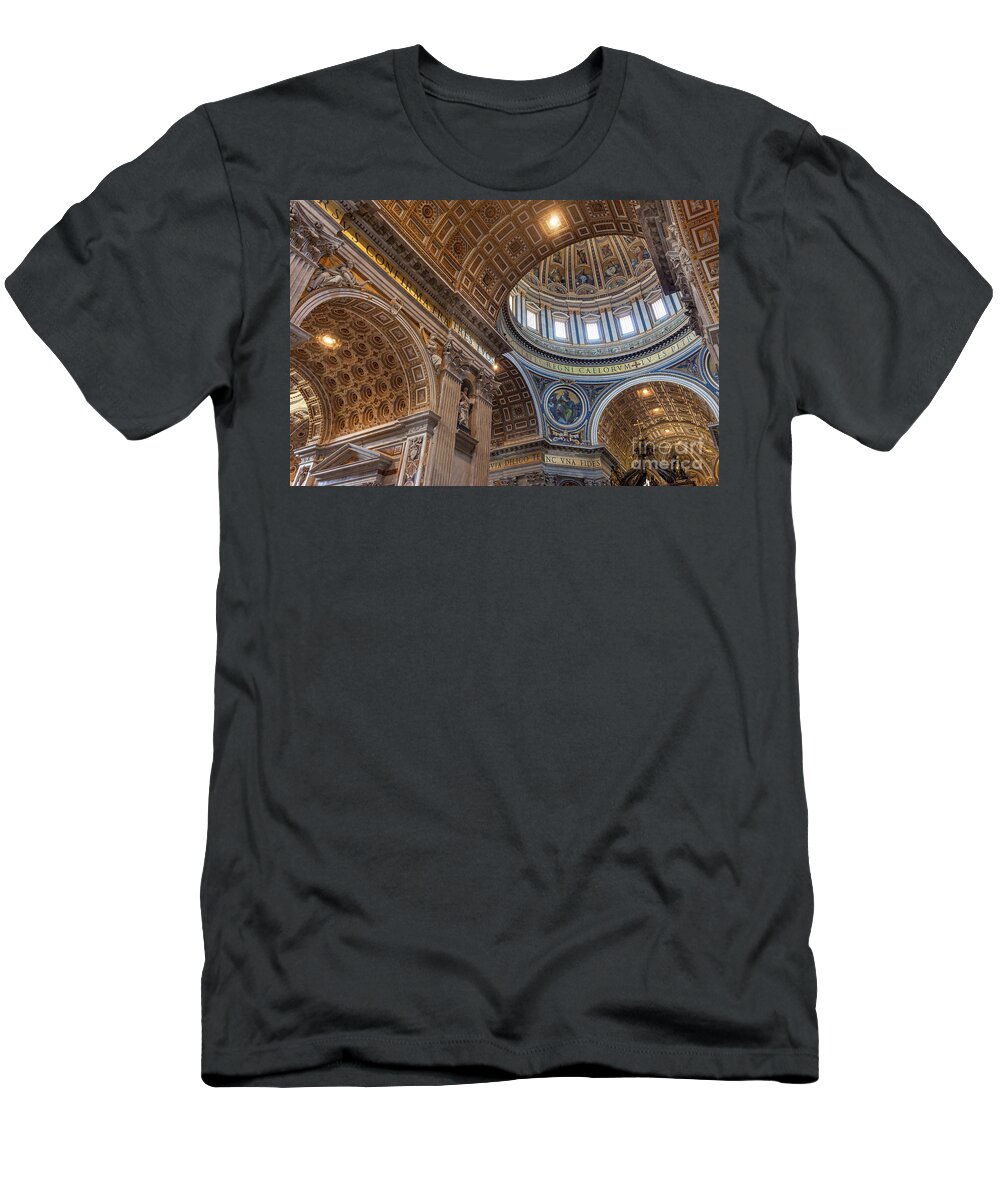 Vatican T-Shirt featuring the photograph San Pietro Ceiling by Brian Jannsen