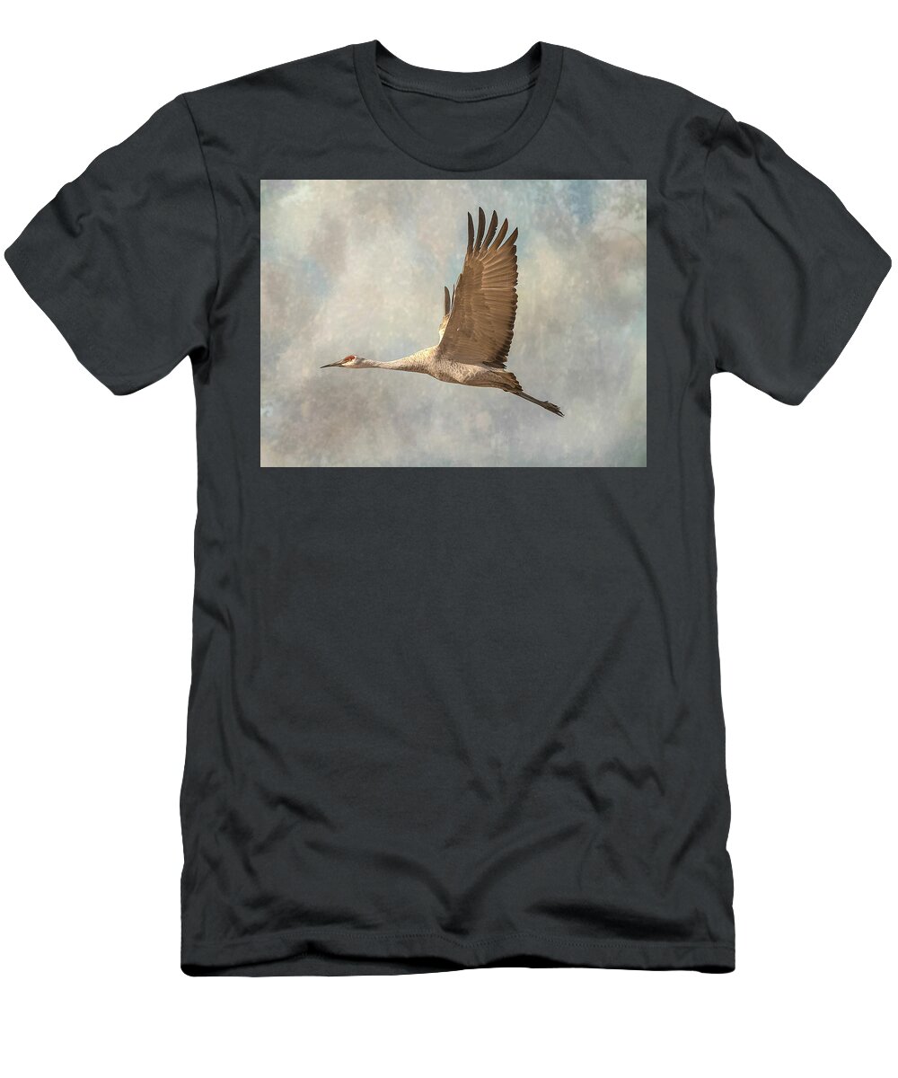 Bird T-Shirt featuring the photograph Sand Hill Crane by Peggy Blackwell