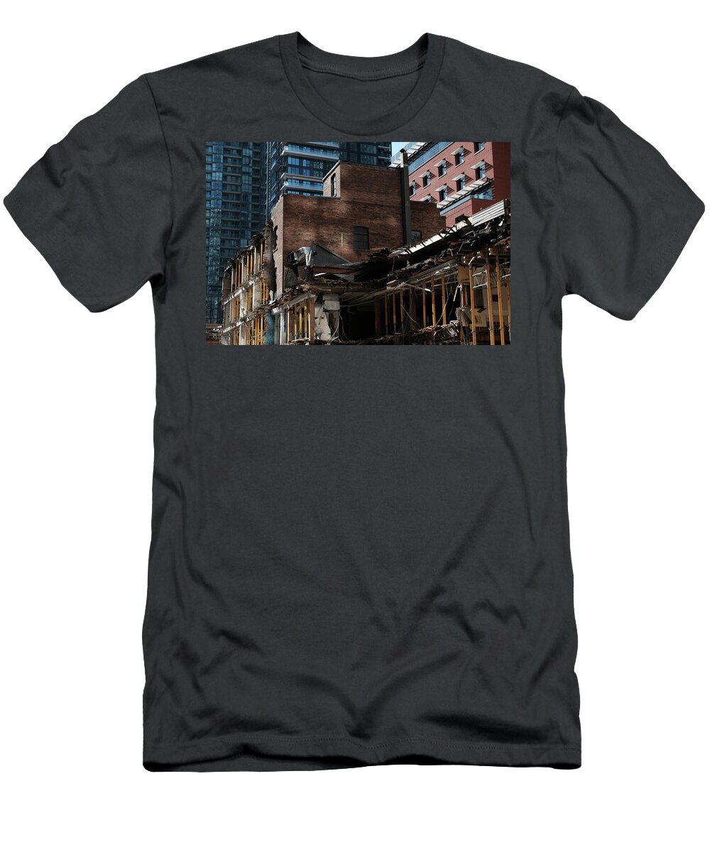 Urban T-Shirt featuring the photograph Saving Face From Behind by Kreddible Trout