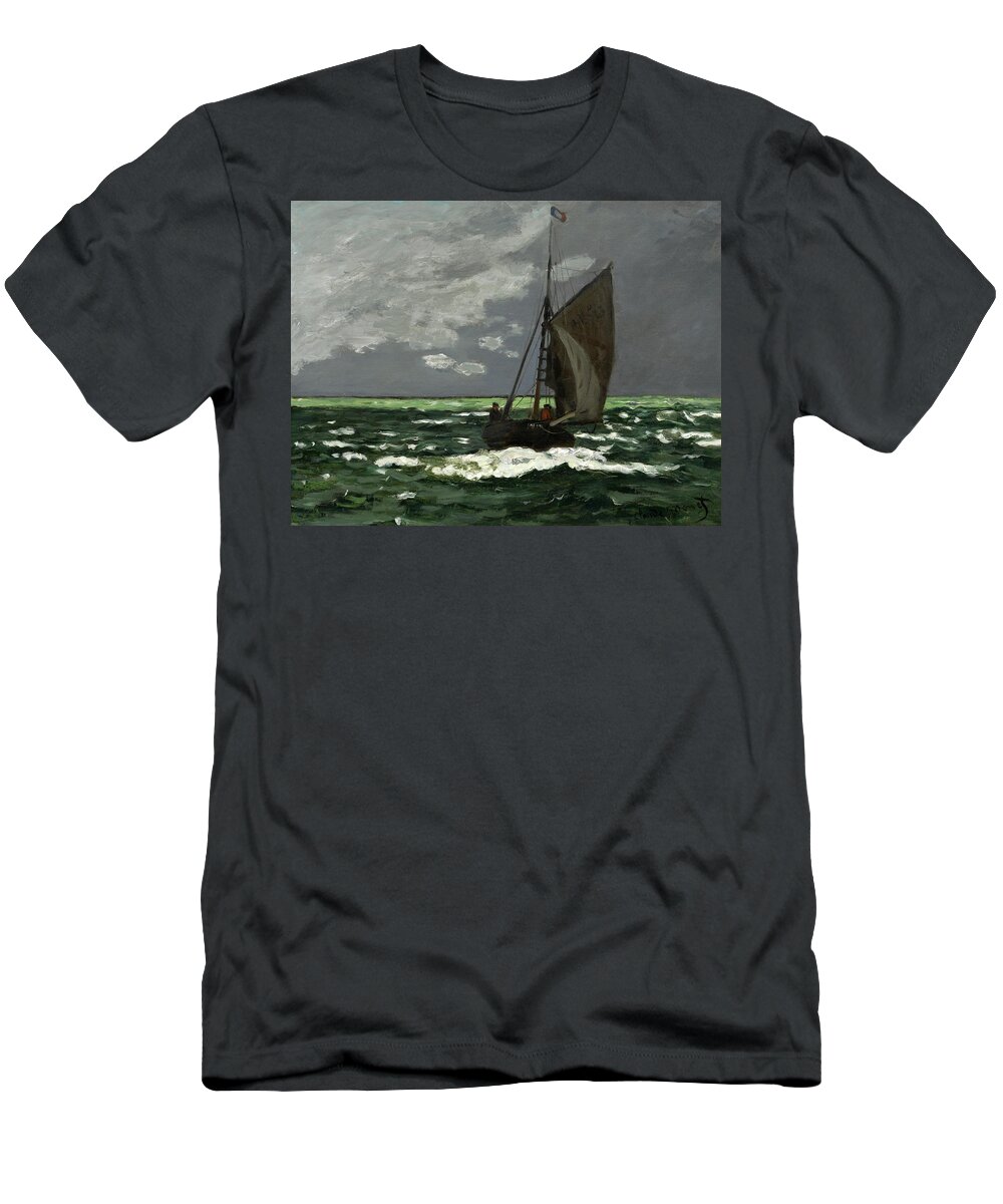 Claude Monet T-Shirt featuring the painting Seascape, Storm, 1866 by Claude Monet