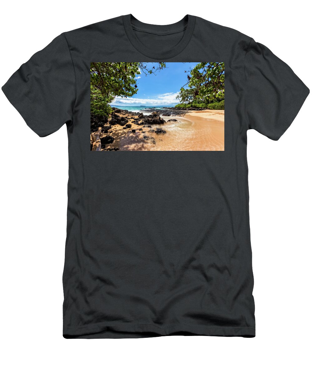 Maui Cove Beach T-Shirt featuring the photograph Secrets Hideout by Chris Spencer