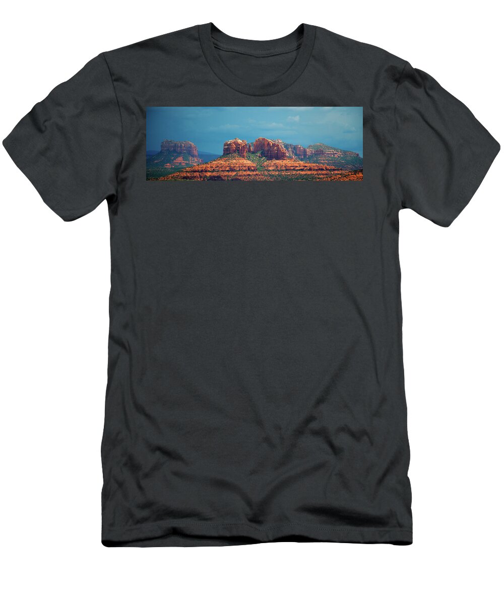Sedona T-Shirt featuring the photograph Sedona Arizona Red Rock Panorama by Catherine Walters