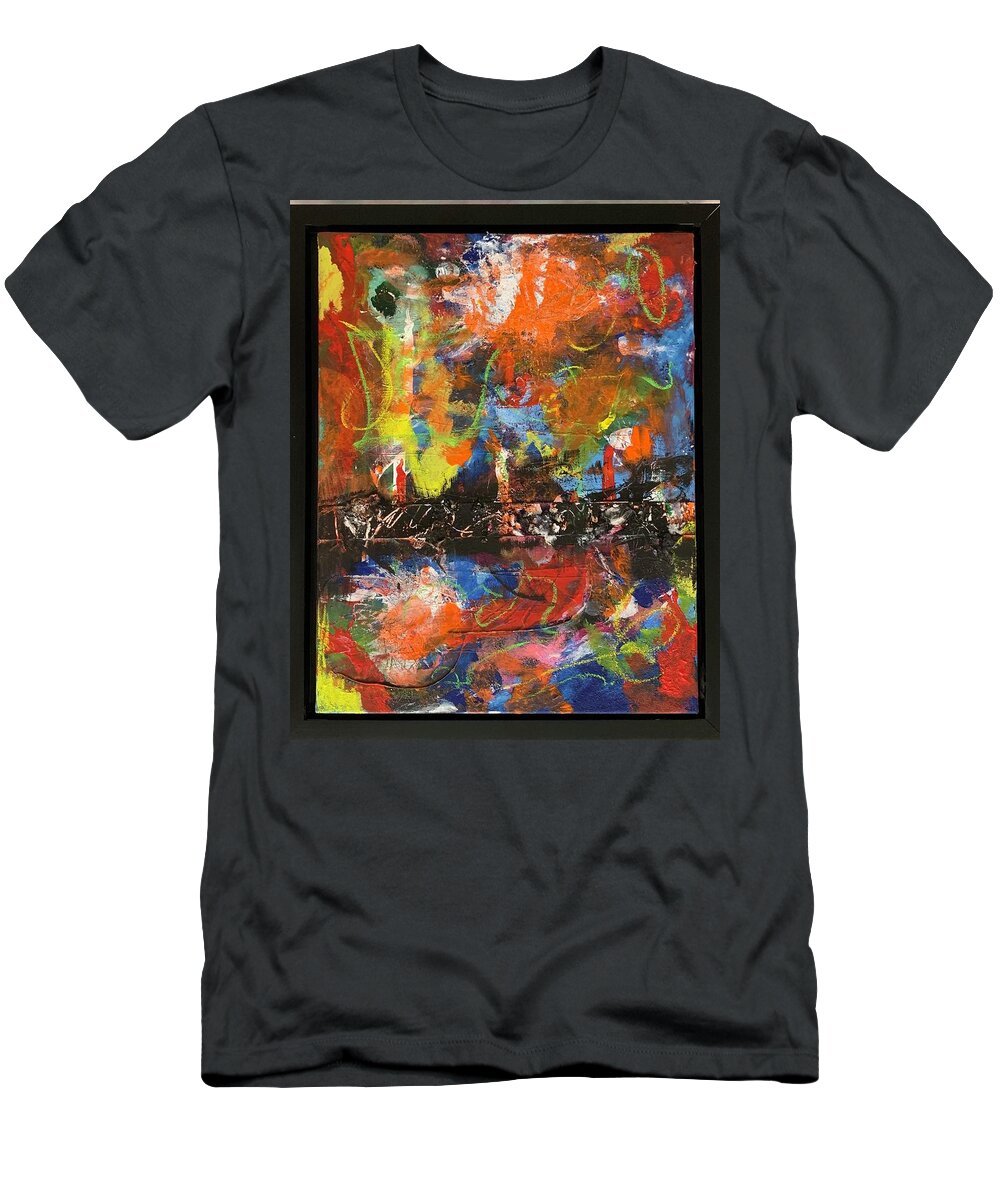 Abstract T-Shirt featuring the mixed media See Saw Seen by Laura Jaffe