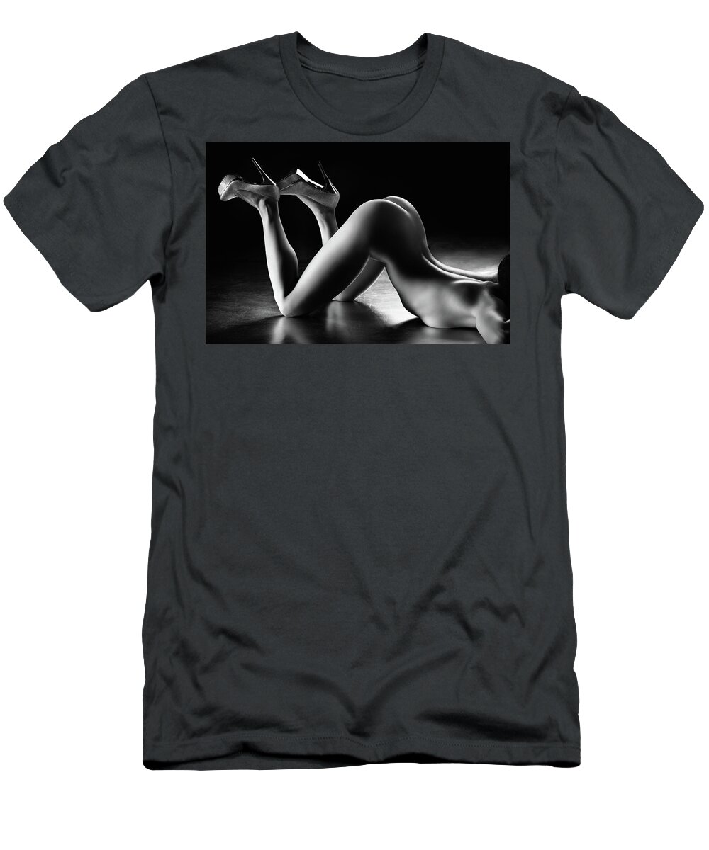 Woman T-Shirt featuring the photograph Sensual nude body curves by Johan Swanepoel