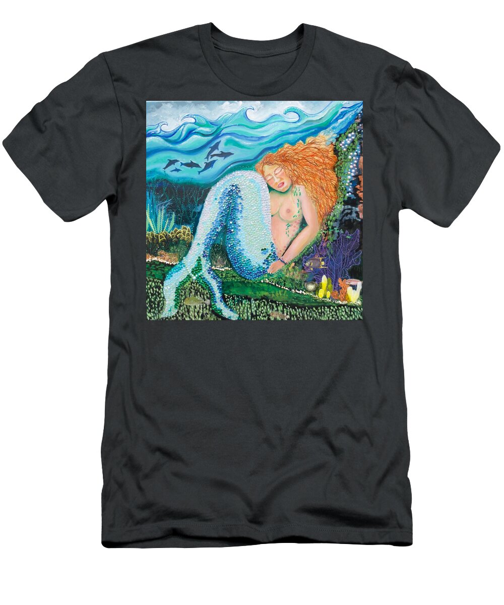 Mermaid T-Shirt featuring the painting Serena of the Sea by Patricia Arroyo