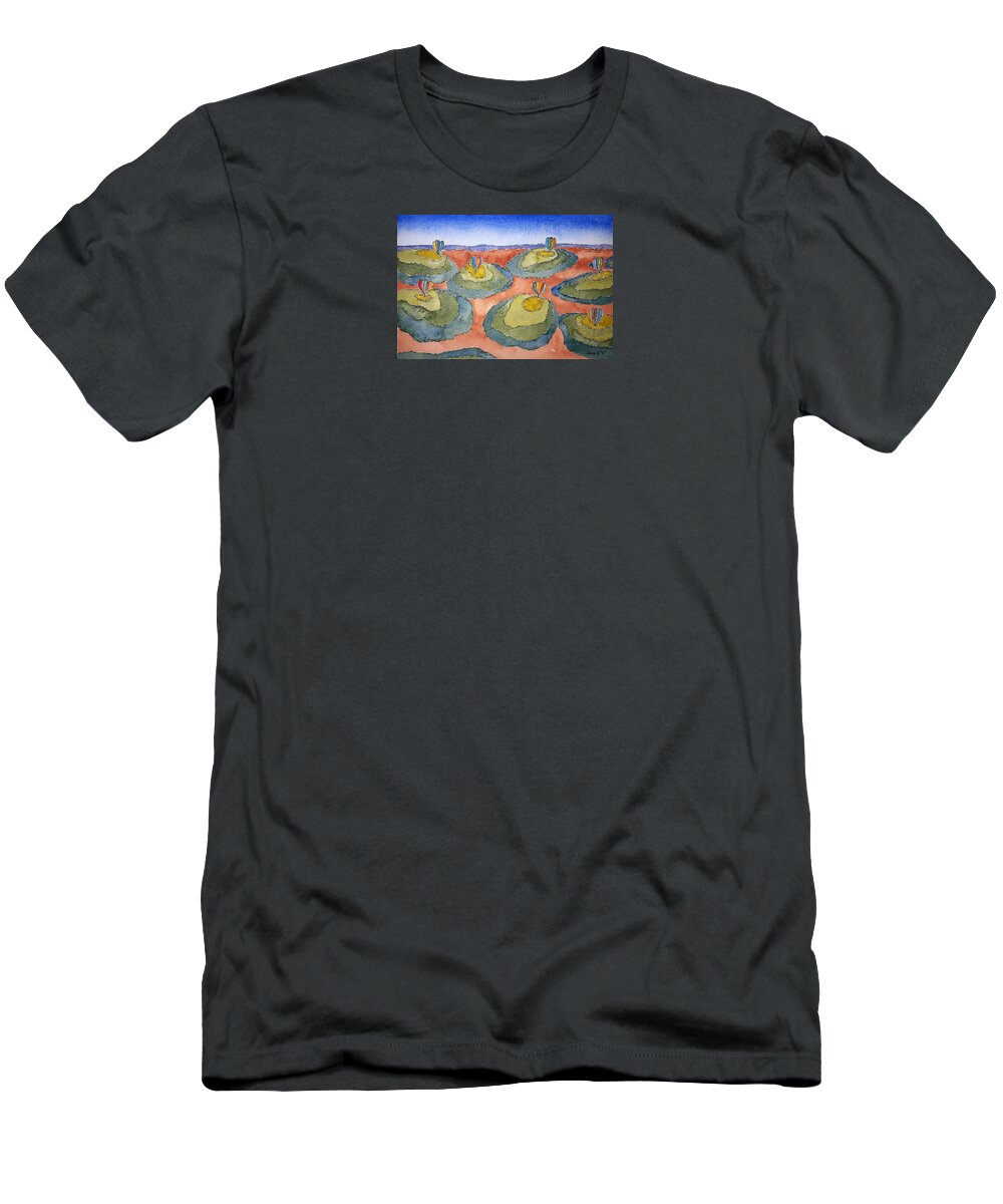 Watercolor T-Shirt featuring the painting Seven Hill Lore by John Klobucher