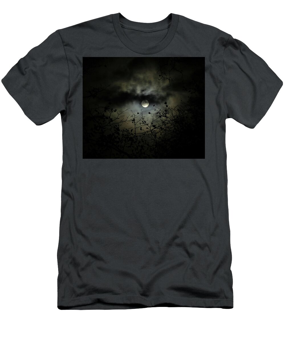 Night Sky T-Shirt featuring the photograph Shadow Moon by Linda Stern