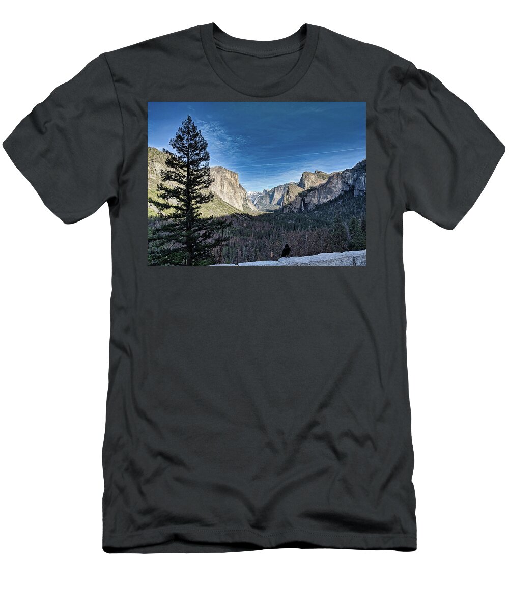 Mountain T-Shirt featuring the photograph Shadows in the Valley by Portia Olaughlin