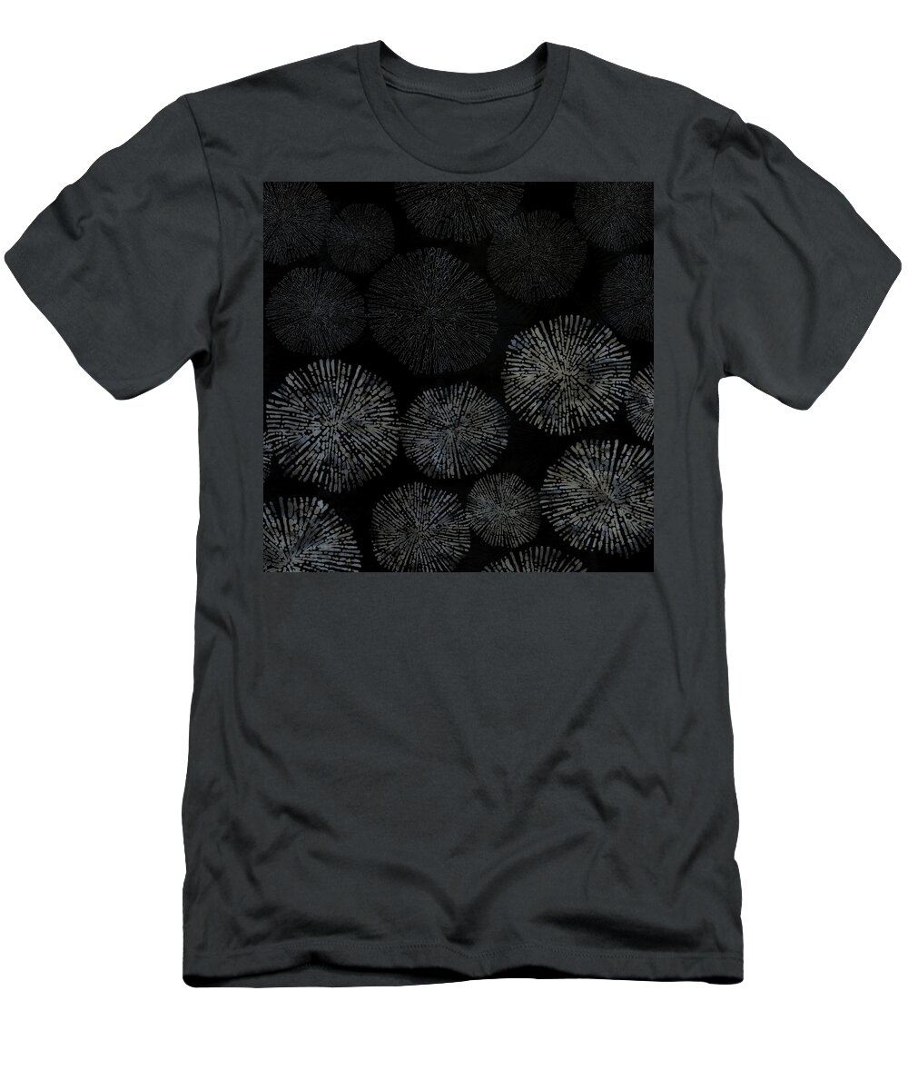 Shibori T-Shirt featuring the digital art Shibori sea urchin burst pattern by Sand And Chi