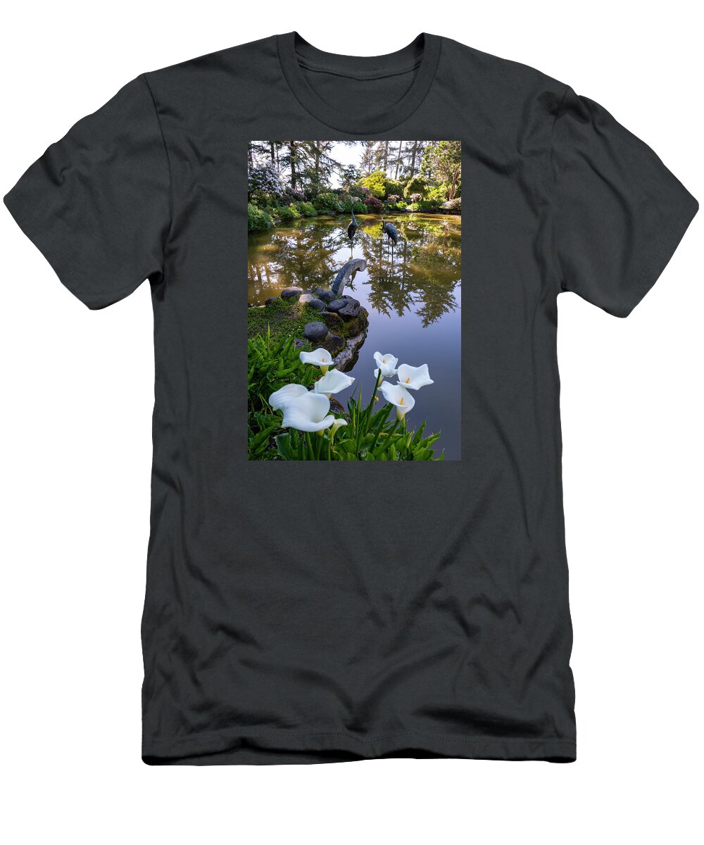Ponds T-Shirt featuring the photograph Shore Acres Reflections by Steven Clark