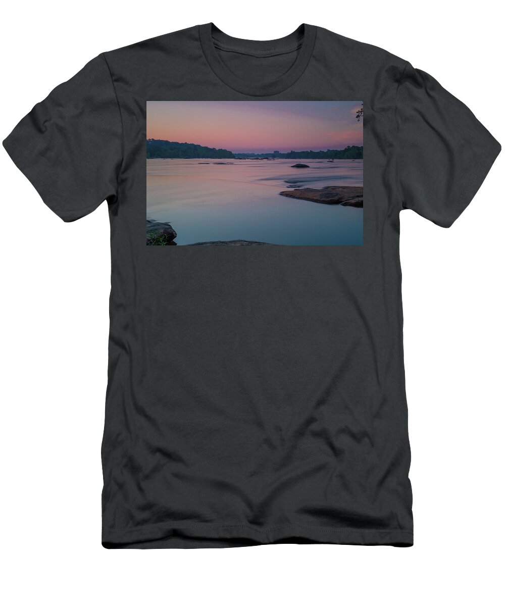 James River T-Shirt featuring the photograph Silky Smooth Sunrise on the James by Doug Ash