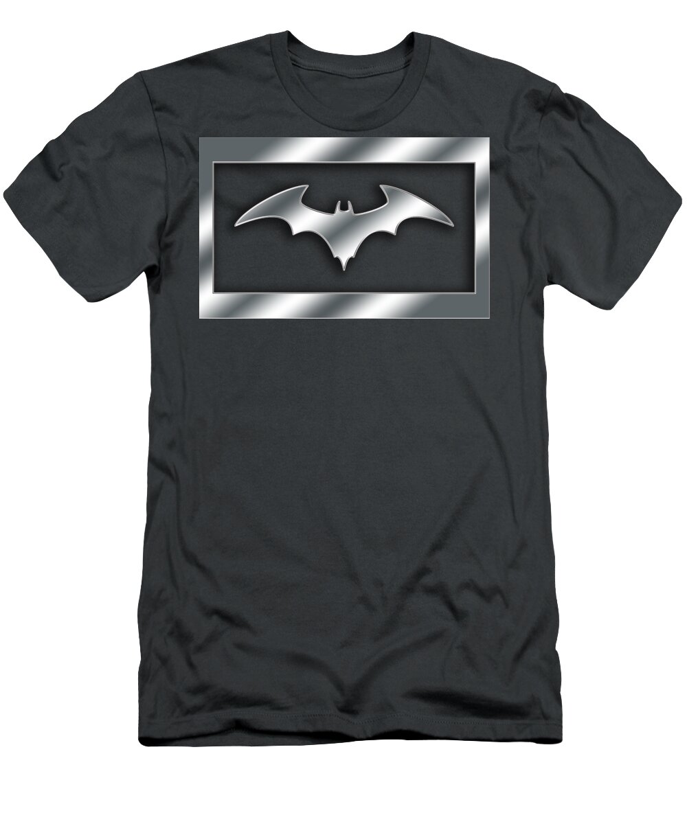 Staley T-Shirt featuring the digital art Silver Bat Transparent by Chuck Staley