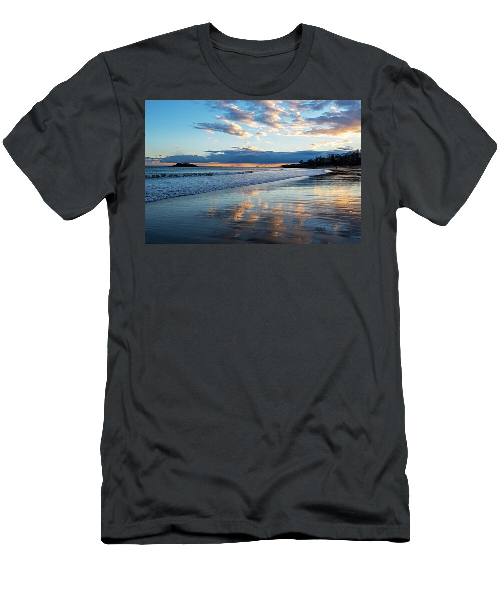 Singing T-Shirt featuring the photograph Singing Beach Sunset Manchester MA North Shore by Toby McGuire