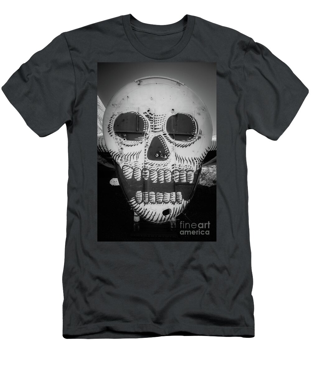 Airplane T-Shirt featuring the photograph Skulldrudgery by Edward Fielding