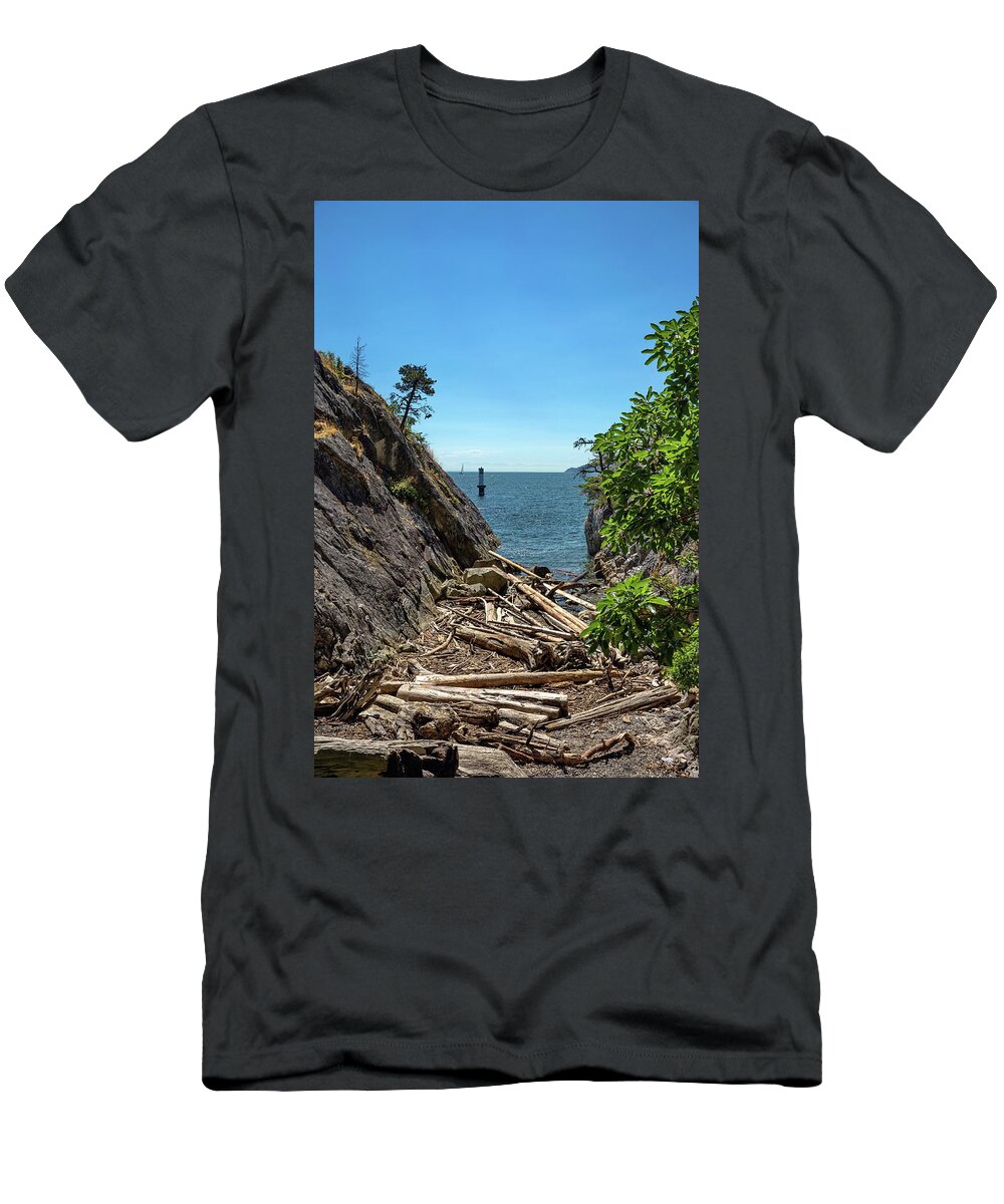 Alex Lyubar T-Shirt featuring the photograph Small Canyon at Rocky Beach by Alex Lyubar