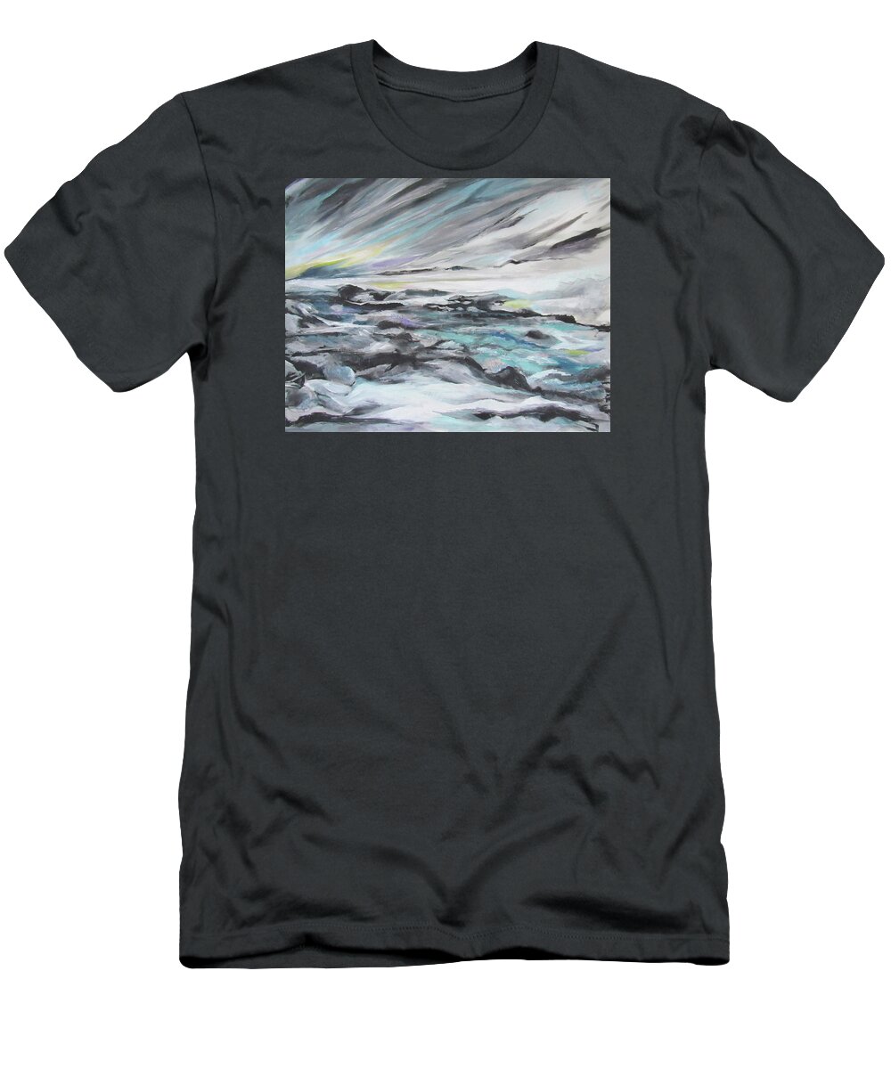 Snow T-Shirt featuring the painting Snow Flow by Jean Batzell Fitzgerald