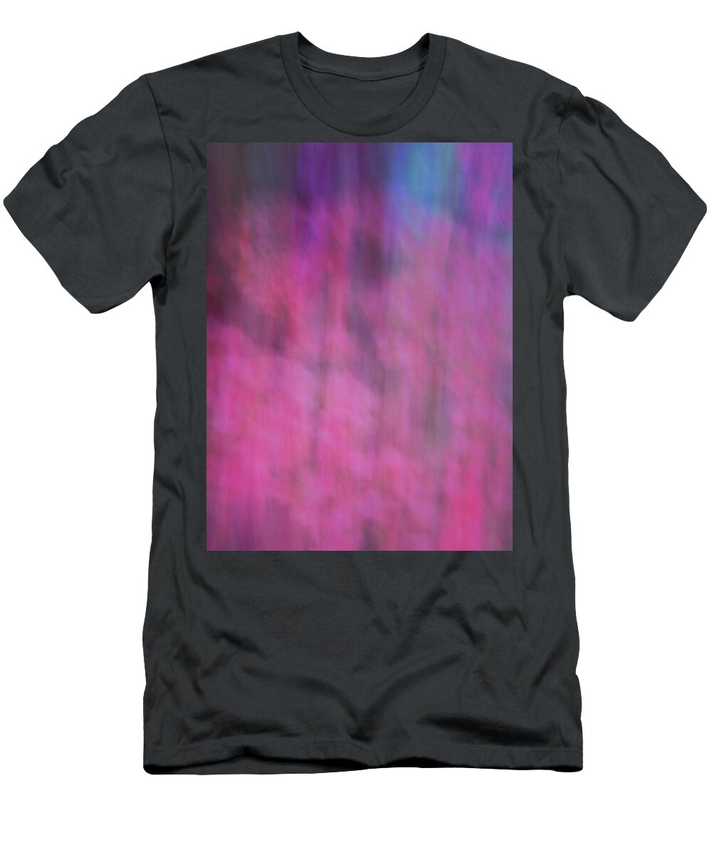 Abstract T-Shirt featuring the photograph Soft flowing pastel abstract line background with pinks, blues and purple by Teri Virbickis