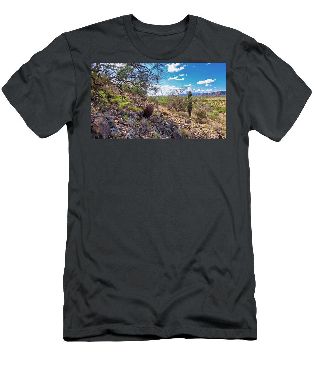 Arizona T-Shirt featuring the photograph Sonoran Desert Serenity by Judy Kennedy