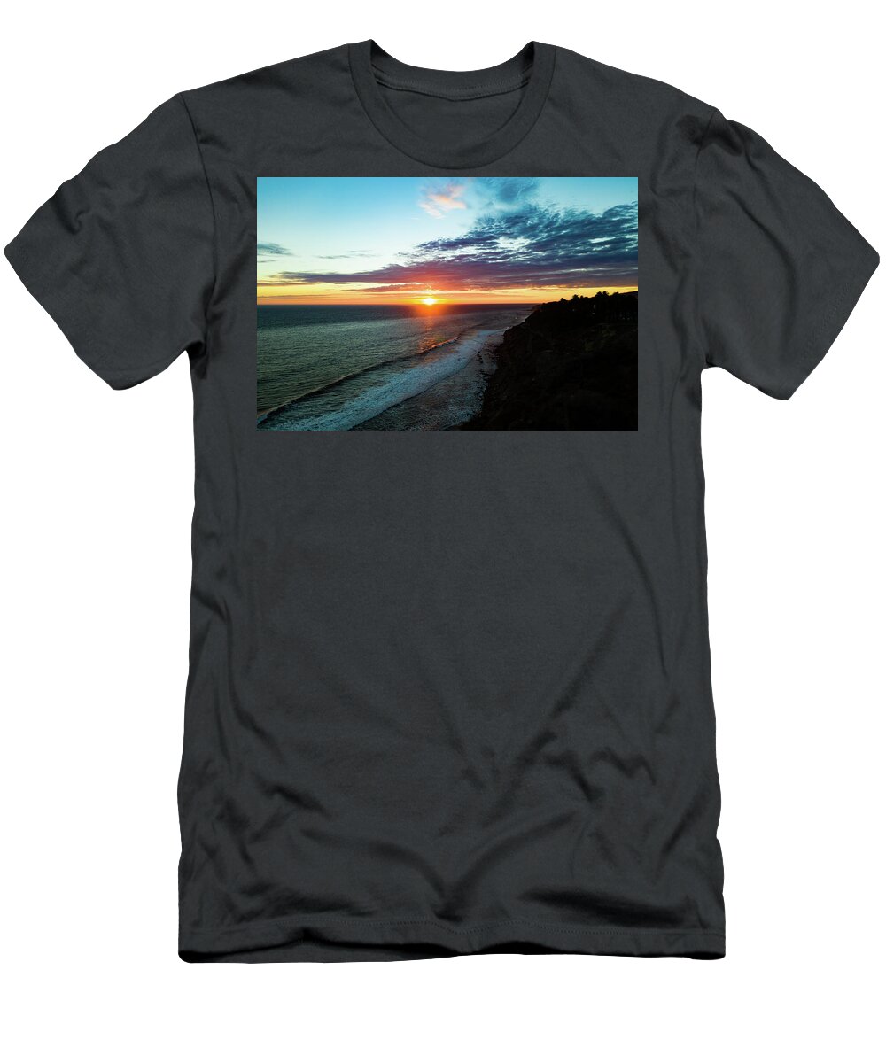 Steve Bunch T-Shirt featuring the photograph Southern California Sunset San Pedro by Steve Bunch