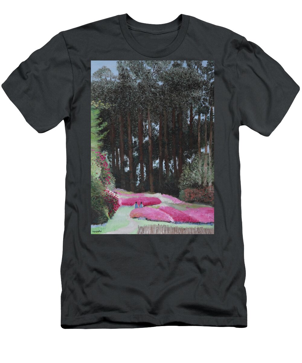 Flower T-Shirt featuring the painting Spring Day by Masami IIDA