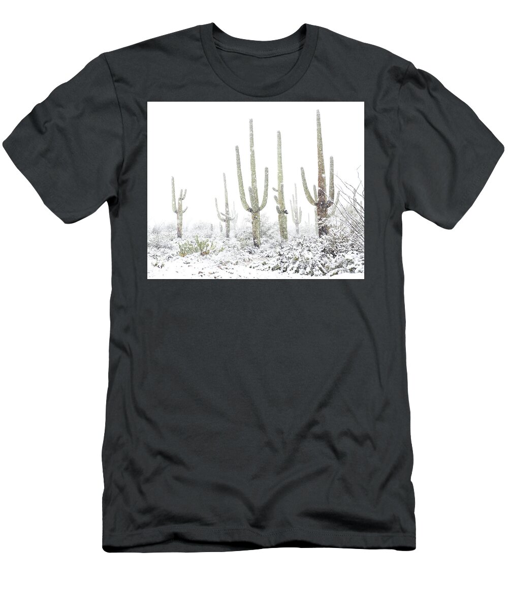 Snow T-Shirt featuring the photograph Standing Tall by Jean Clark