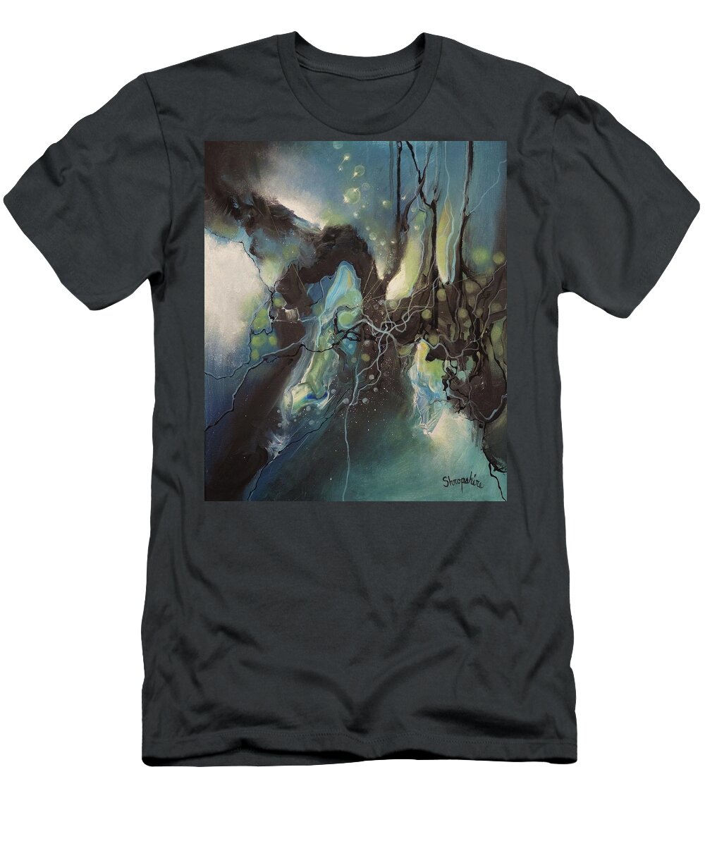 Abstract T-Shirt featuring the painting Submersion by Tom Shropshire