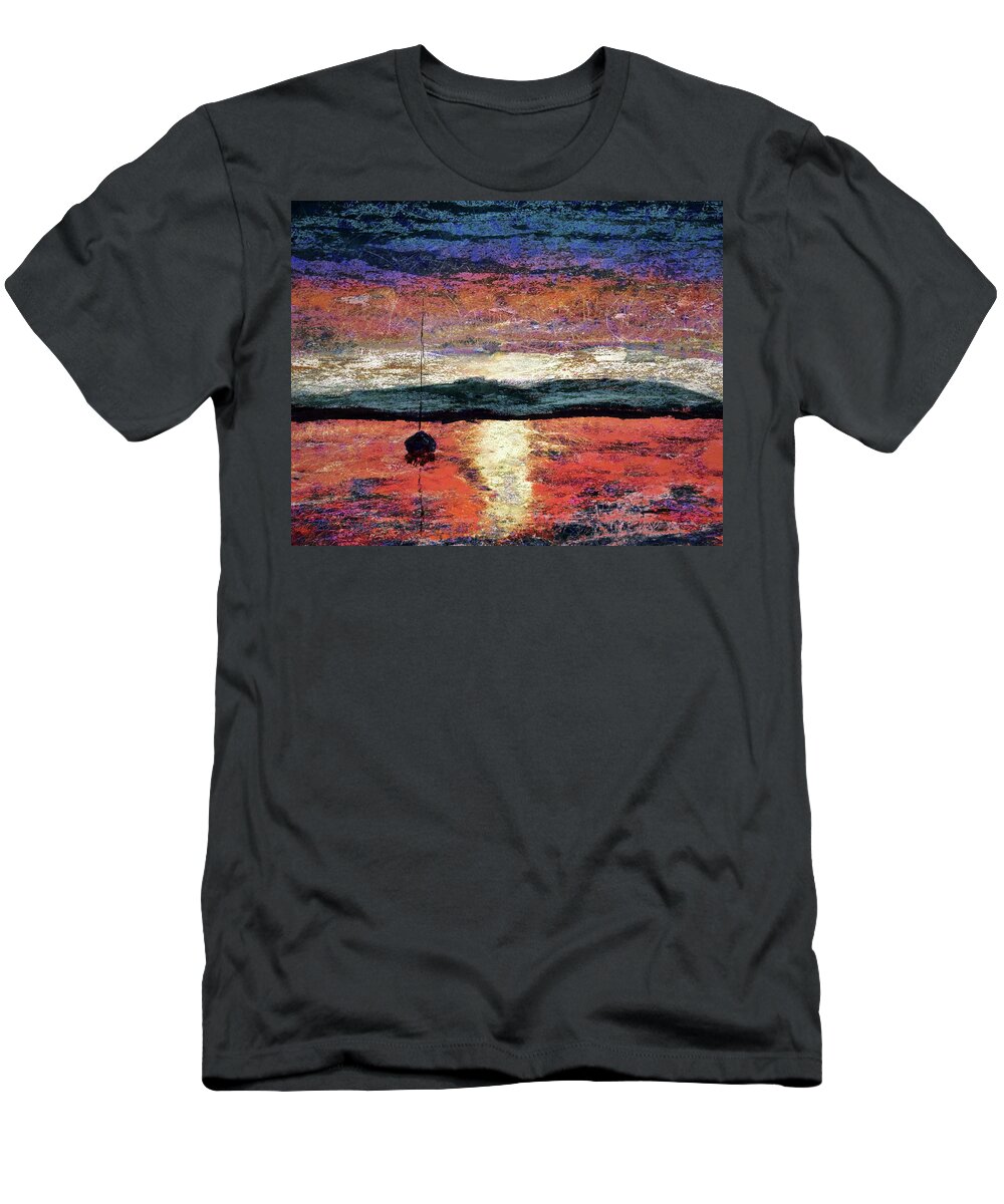 Island T-Shirt featuring the digital art Sucia Island Sunset by Ken Taylor