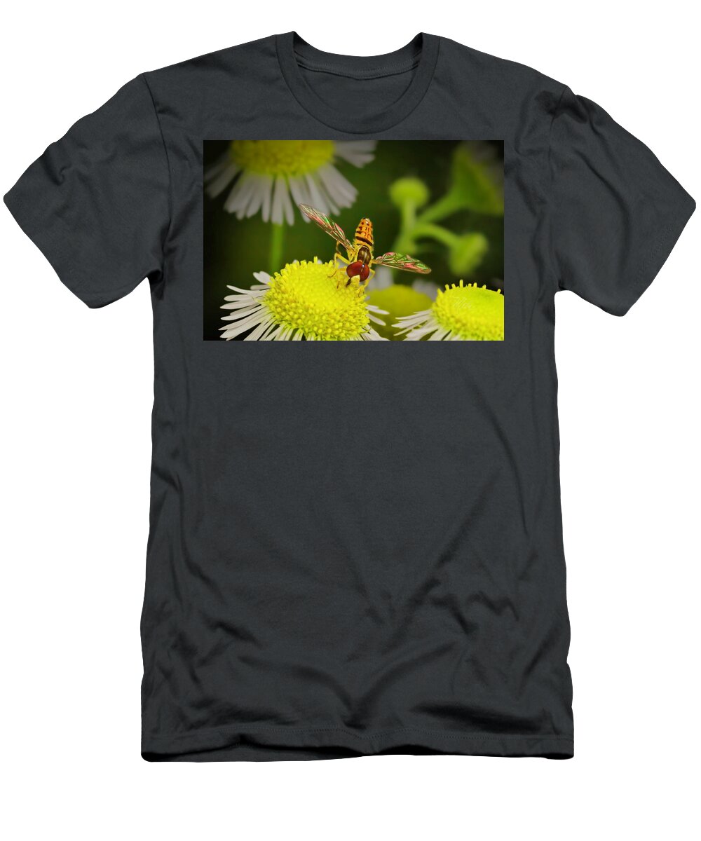 Macro Photography T-Shirt featuring the photograph Sugar Bee Wings by Meta Gatschenberger