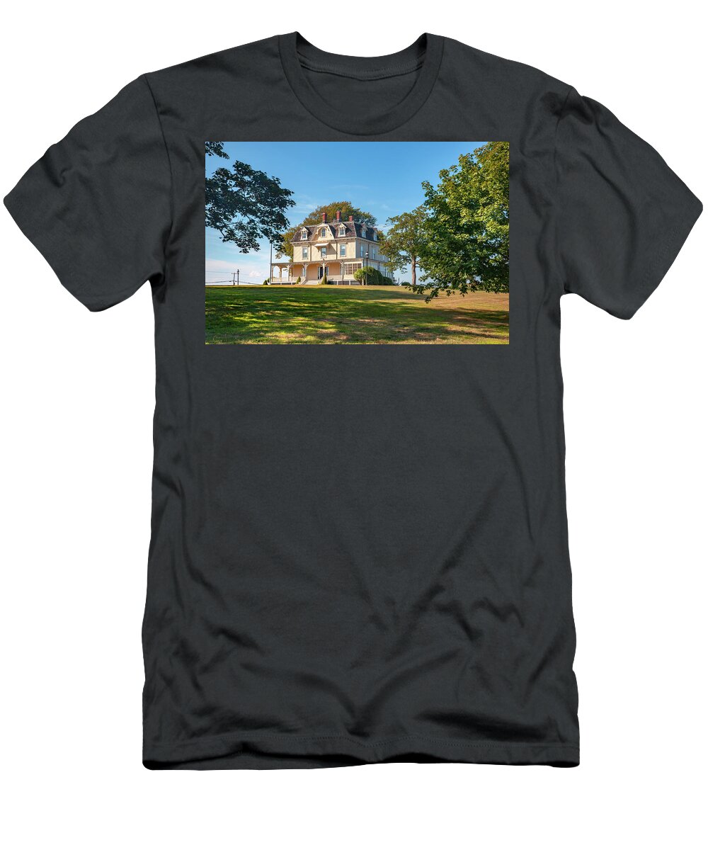 Estock T-Shirt featuring the digital art Summer White House, Newport, Ri by Lumiere