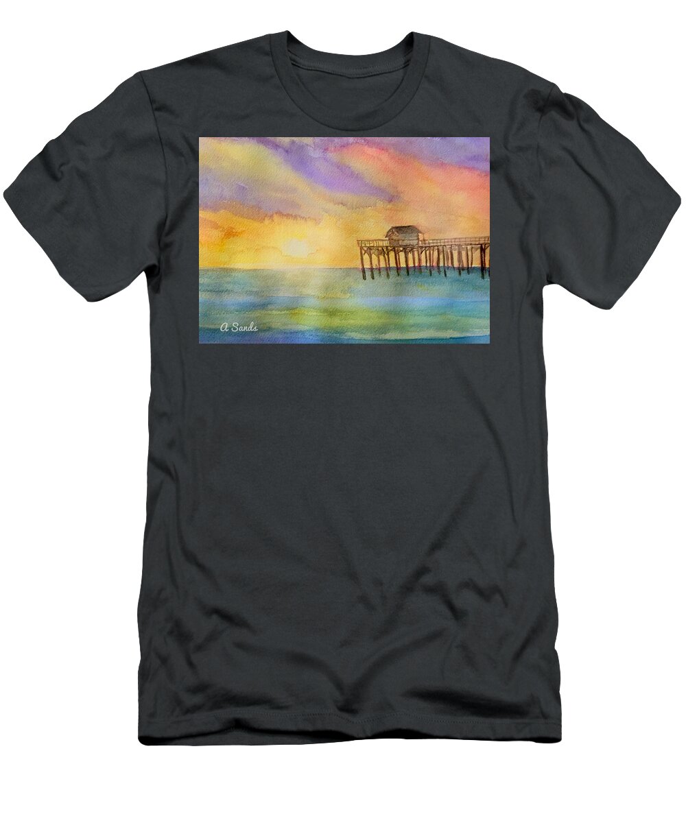 Cocoa Beach T-Shirt featuring the painting Sunny Florida by Anne Sands