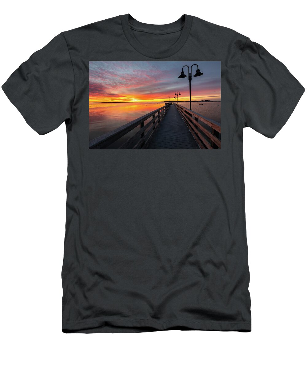 Maine T-Shirt featuring the photograph Sunrise at Falmouth Town Landing by Colin Chase