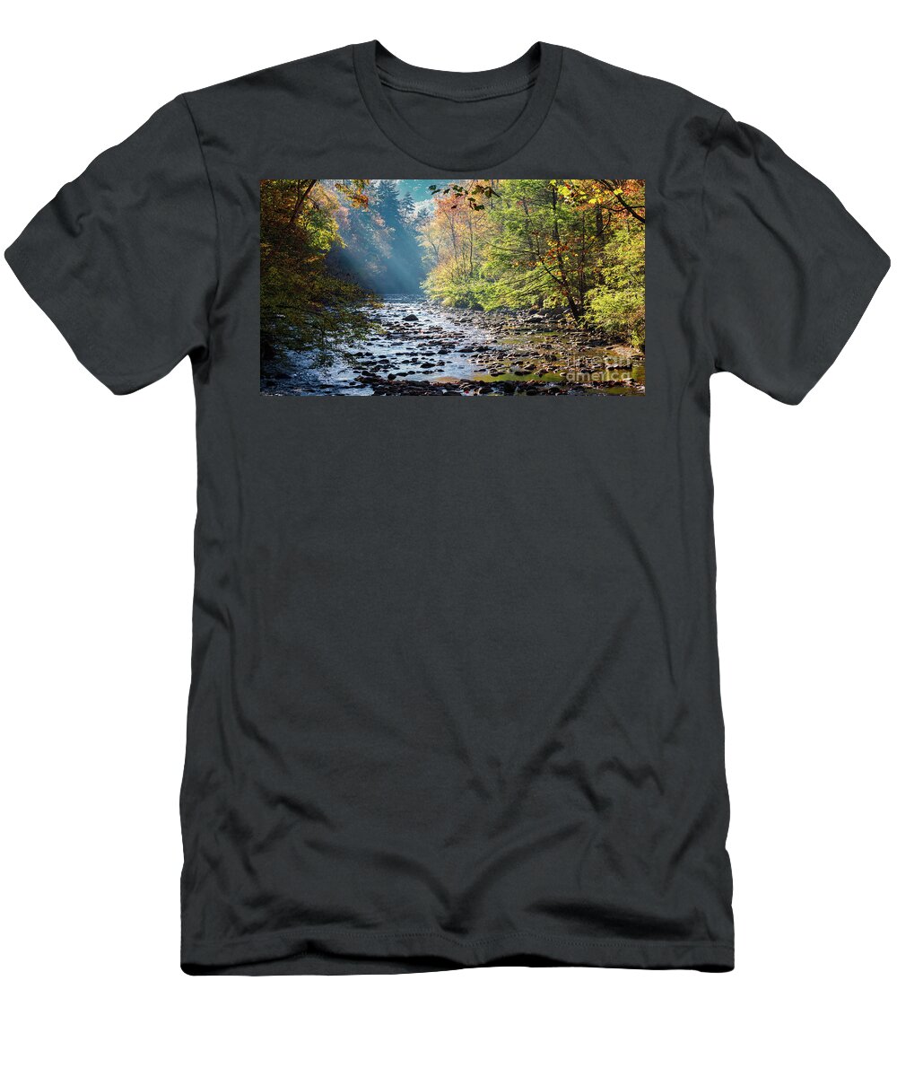Smokey Mountains T-Shirt featuring the photograph Sunrise In The Heart Of The Smokey Mountains by Doug Sturgess