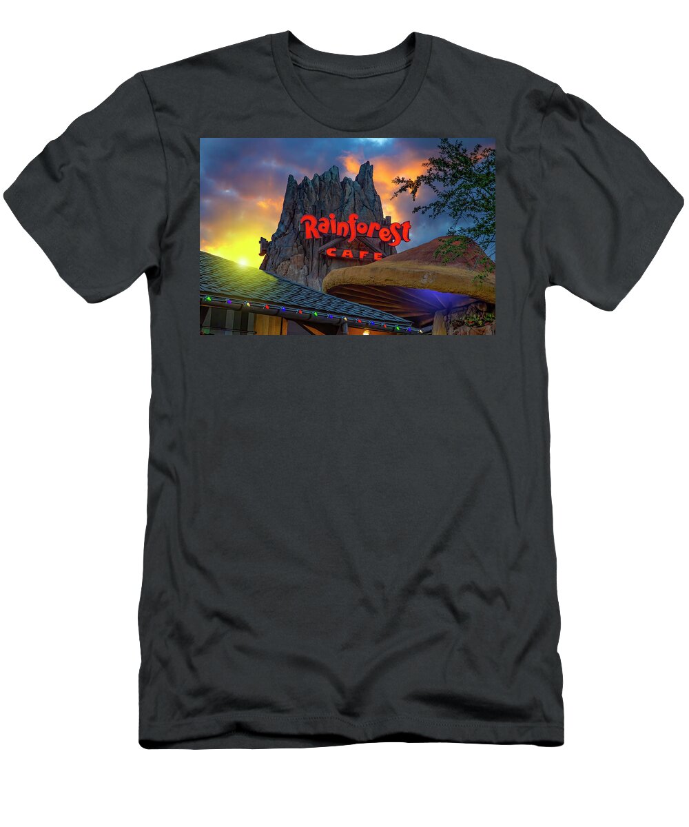 Rainforest Cafe T-Shirt featuring the photograph Sunset at the Rainforest Cafe by Mark Andrew Thomas