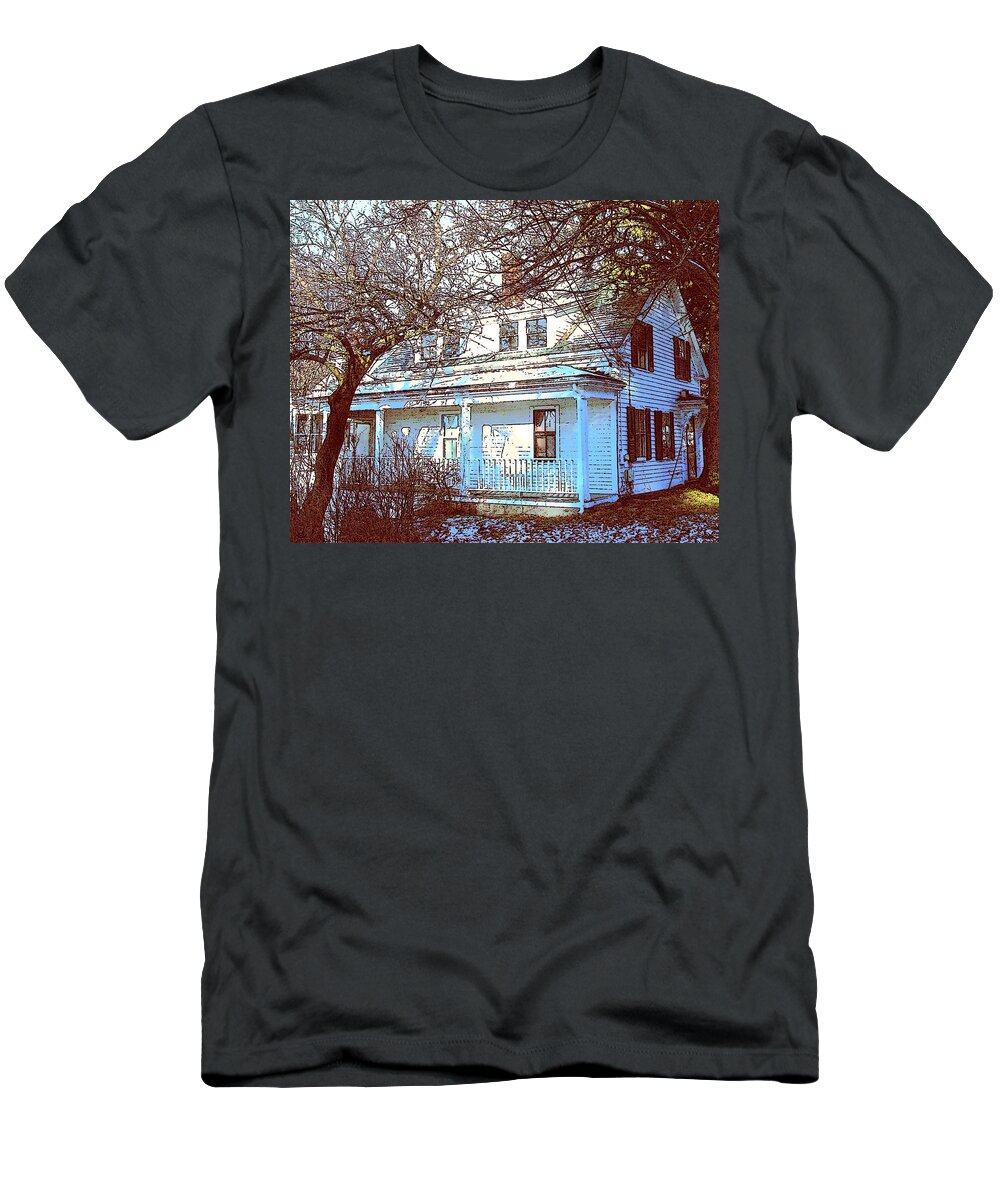 Warren Conference Center T-Shirt featuring the digital art Sunset on Hall House by Cliff Wilson