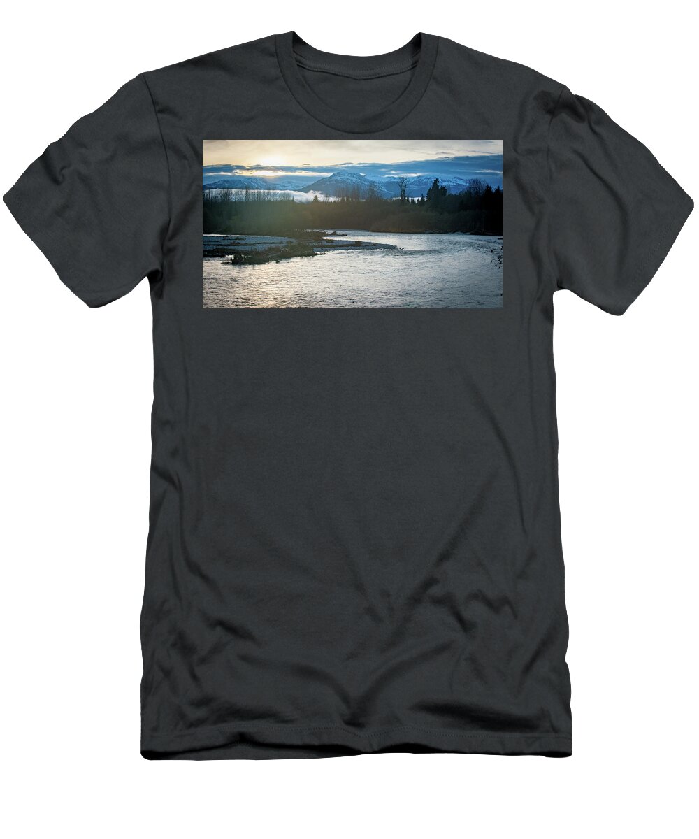 Kitimat T-Shirt featuring the photograph Sunset over the Kitimat River by Mark Duehmig