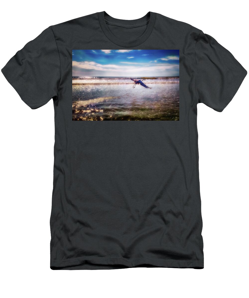 Atlantic T-Shirt featuring the photograph Surf Flight by Joseph Desiderio