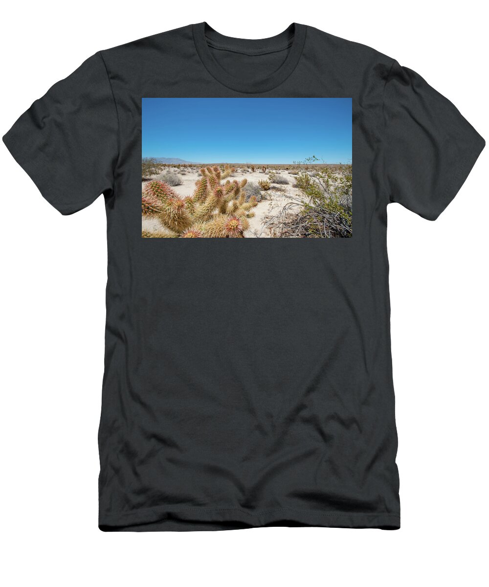 Anza-borrego Desert State Park T-Shirt featuring the photograph Teddy Bear Cactus by Mark Duehmig