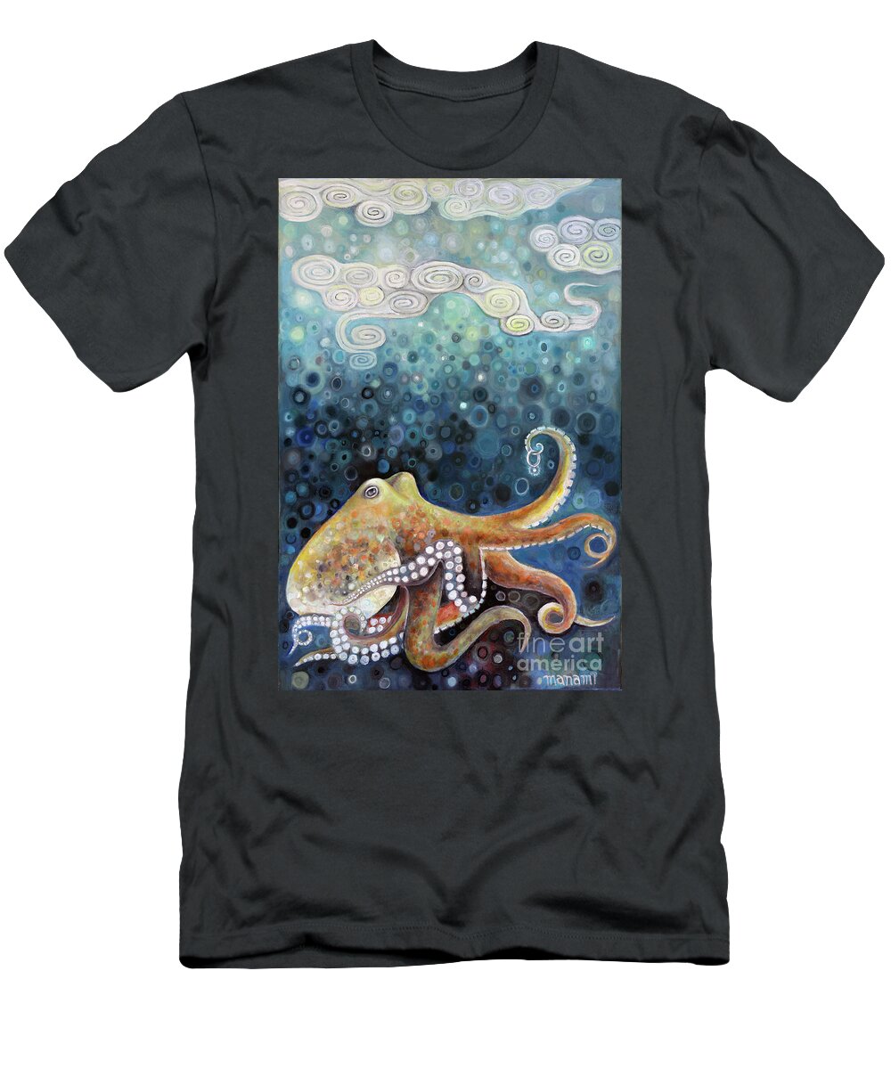 Octopus T-Shirt featuring the painting Tentacle Treasure by Manami Lingerfelt