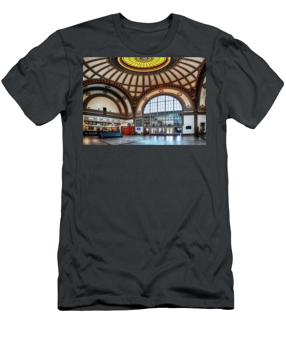 Hotel T-Shirt featuring the photograph Terminal Station Interior by Susan Rissi Tregoning