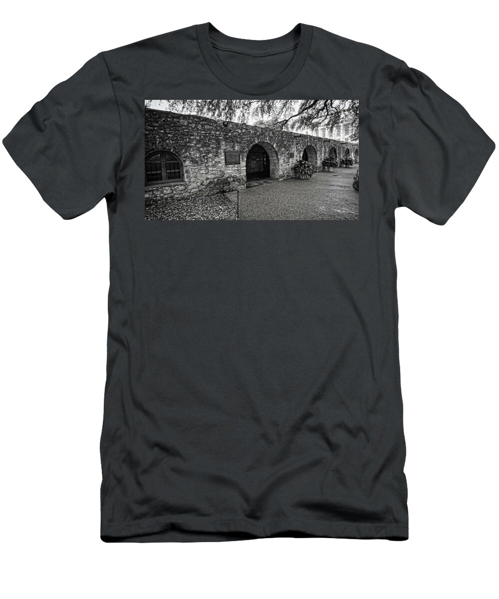 Spanish T-Shirt featuring the photograph The Alamo Long Barracks by George Taylor