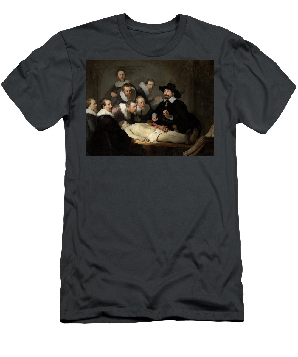 Rembrandt Van Rijn T-Shirt featuring the painting The Anatomy Lesson of Dr Nicolaes Tulp, circa 1632 by Rembrandt van Rijn