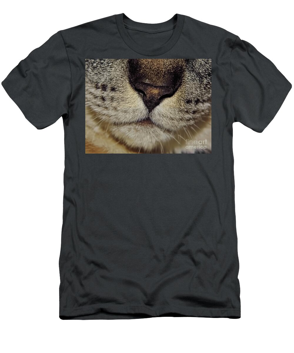 Nose T-Shirt featuring the photograph The - Cat - Nose by D Hackett