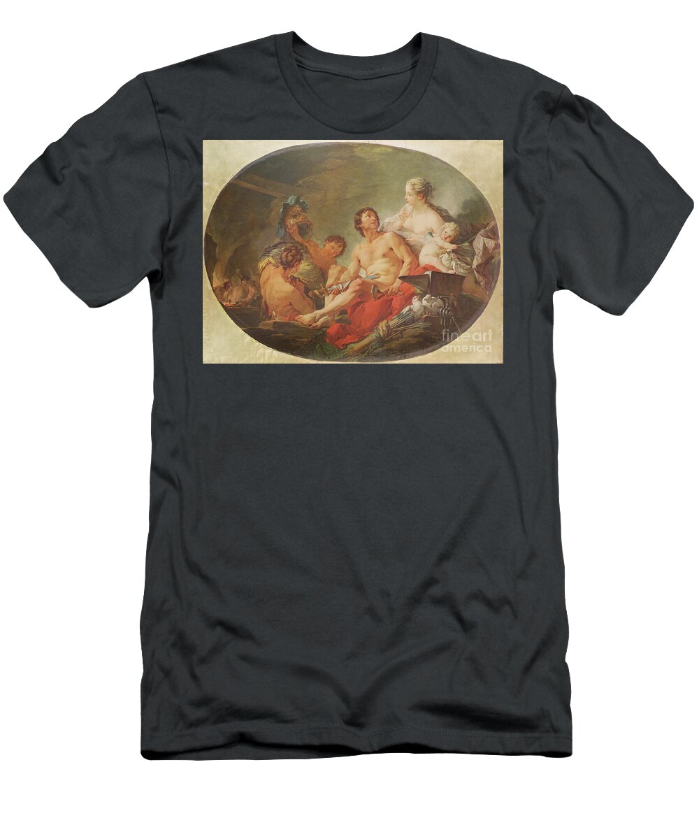 Armour T-Shirt featuring the painting The Foundry Of The God Vulcan, 1747 by Francois Boucher