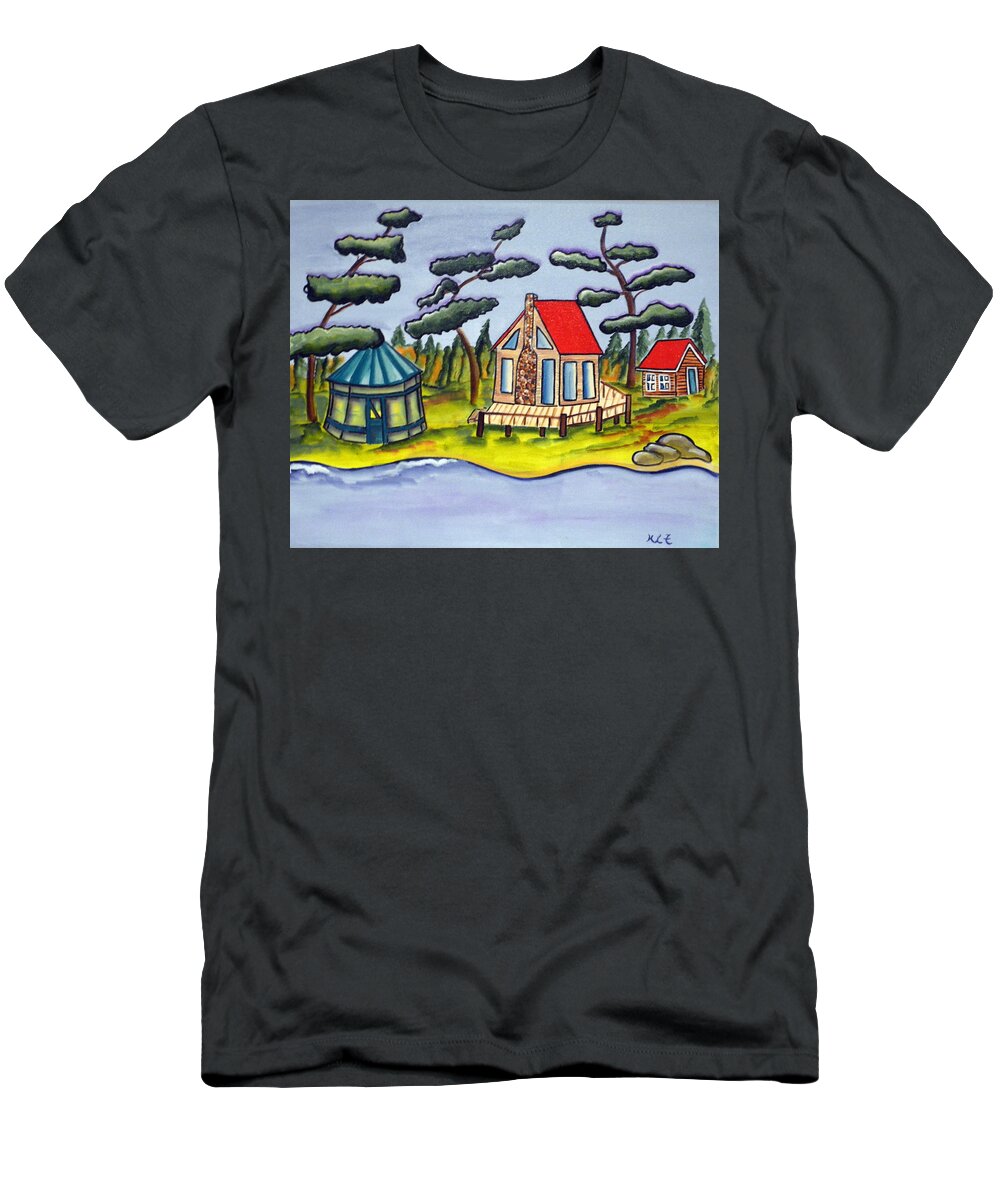 Gazebo T-Shirt featuring the painting The Gazebo by Heather Lovat-Fraser