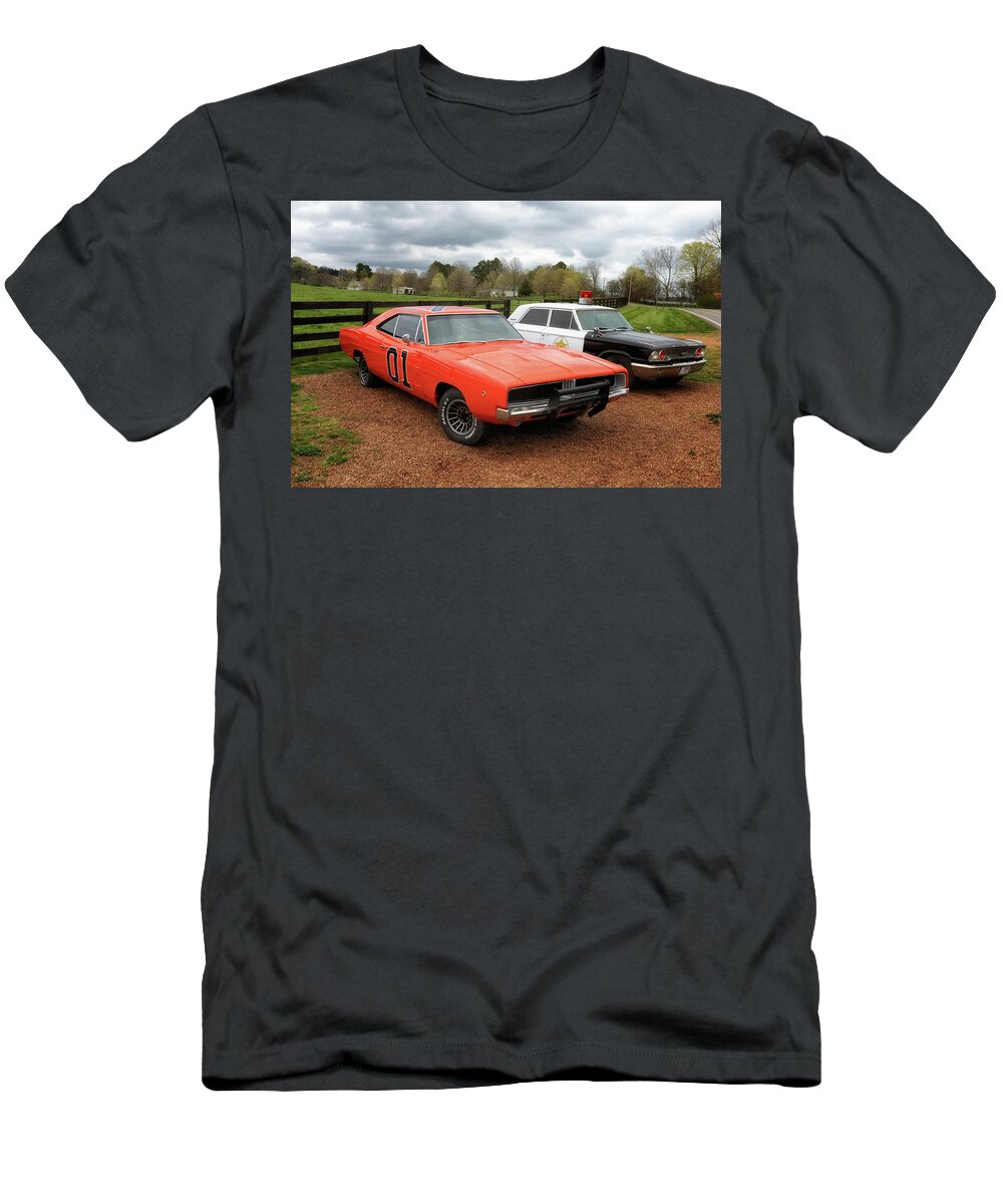 Car T-Shirt featuring the photograph The General Lee by Susan Rissi Tregoning