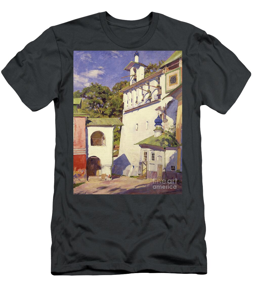 Onion Dome T-Shirt featuring the painting The Great Bells, 1929 by Sergei Arsenevich Vinogradov