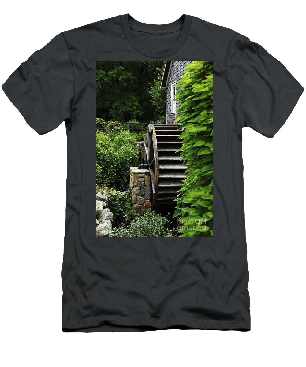 Massachusetts T-Shirt featuring the photograph The Gristmill by Terri Brewster